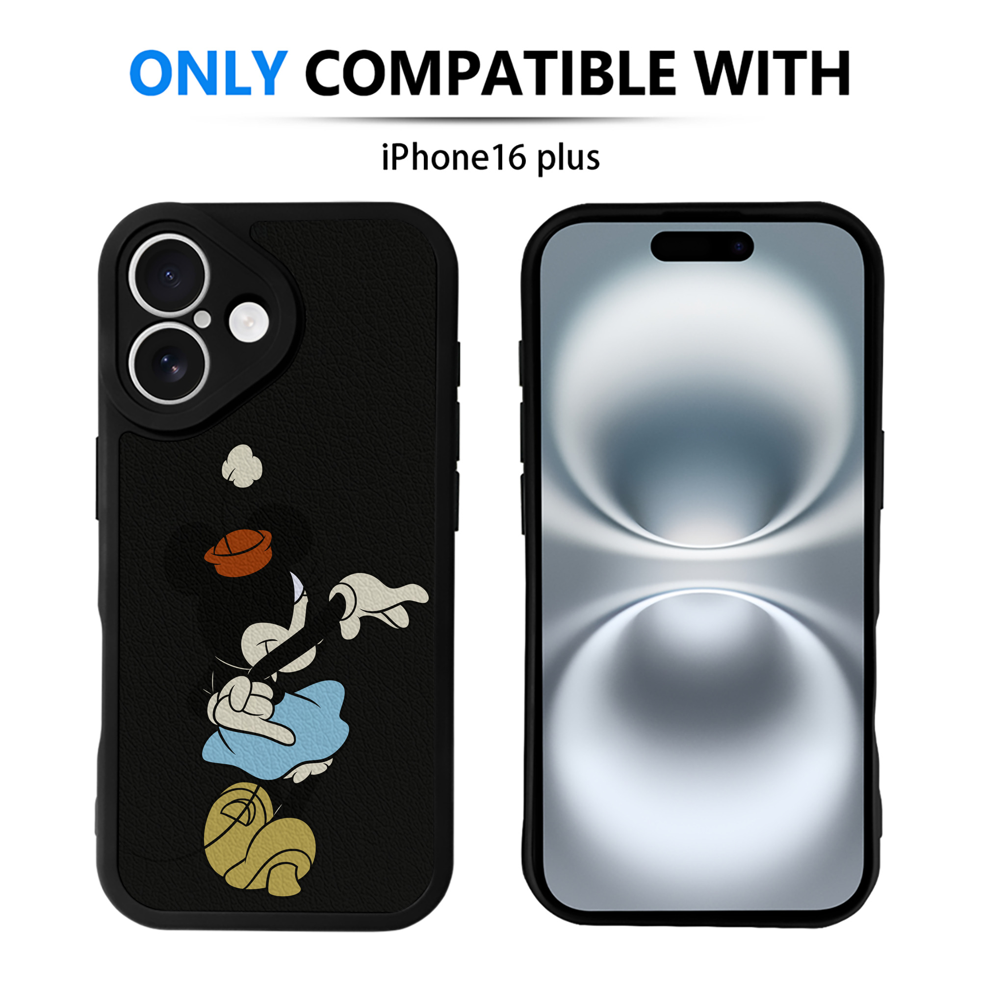 （画像用） ミッキーマウス Mickey Mouse 【iPhone 16シリーズ対応】シリコンスマホケース（レザー調） 材質：シリコン